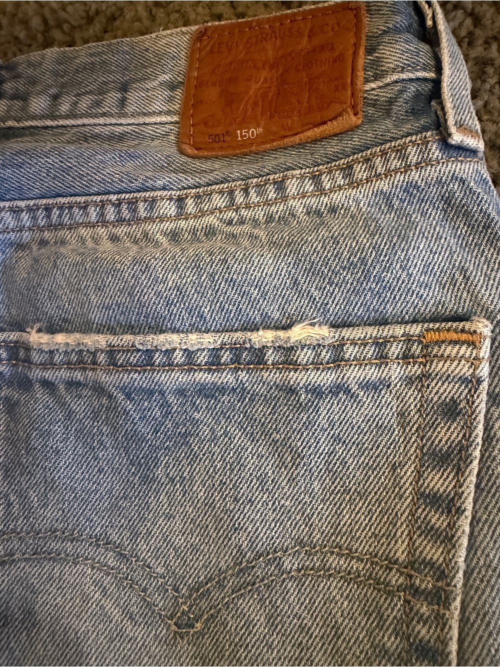 Levi's 501 150th Anniversary 90s Patchwork Jeans Road Tripping | Size 27 x 32 - Picture 10 of 12